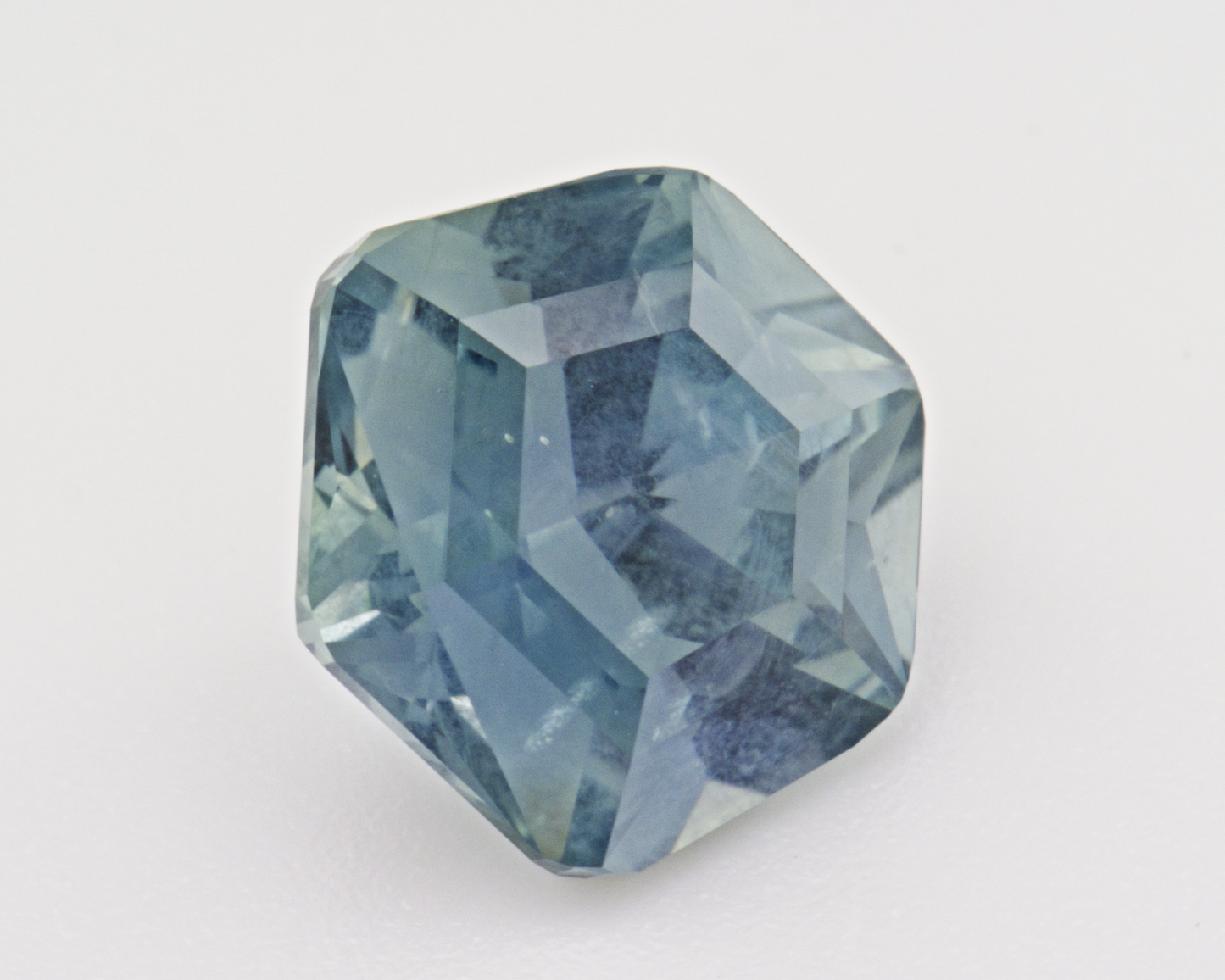 2.19 carats natural teal Montana Sapphire - hexagon shape
