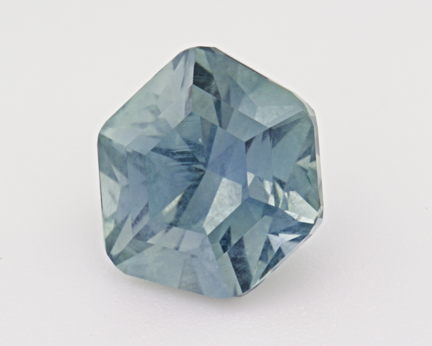 2.19 carats natural teal Montana Sapphire - hexagon shape
