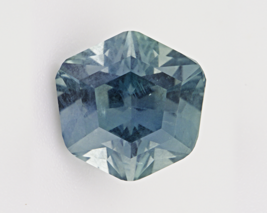 2.19 carats natural teal Montana Sapphire - hexagon shape