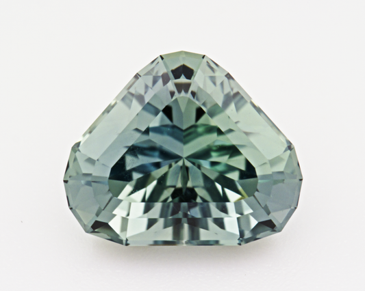 2.35 carats natural teal Montana Sapphire - trillion shape