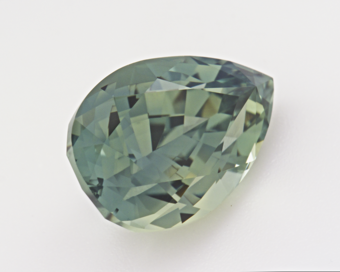 3.27 carats natural green Montana Sapphire - pear shape