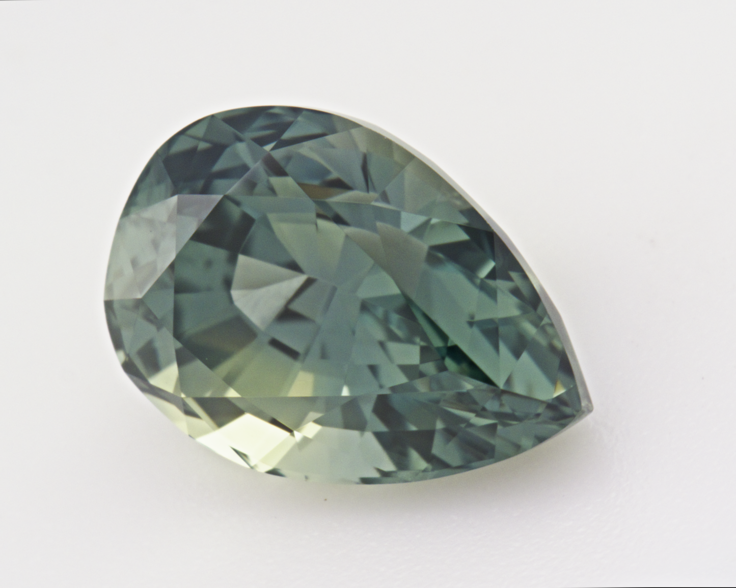 3.27 carats natural green Montana Sapphire - pear shape