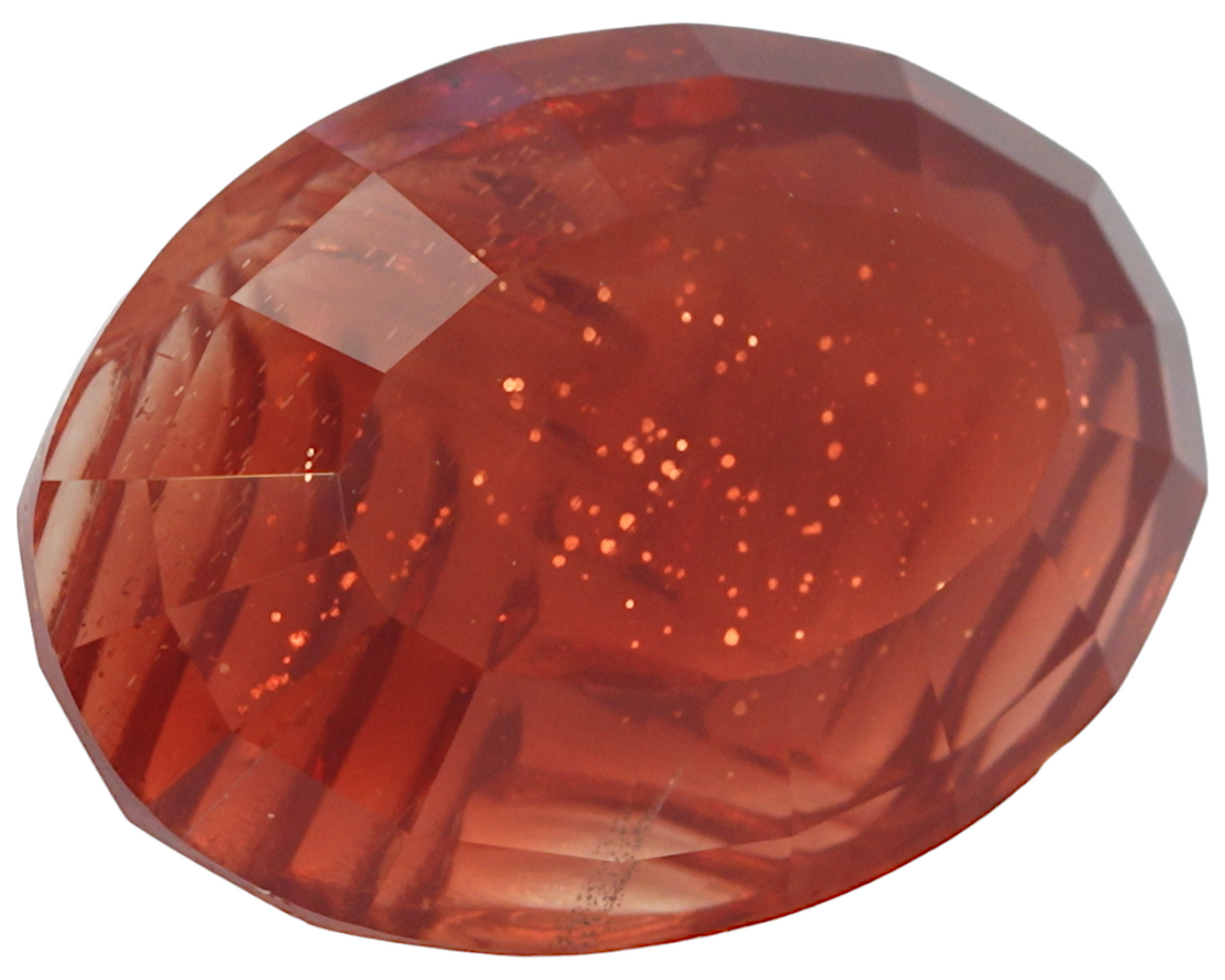 3.95 carats Oregon Sunstone - oval shape fantasy cut
