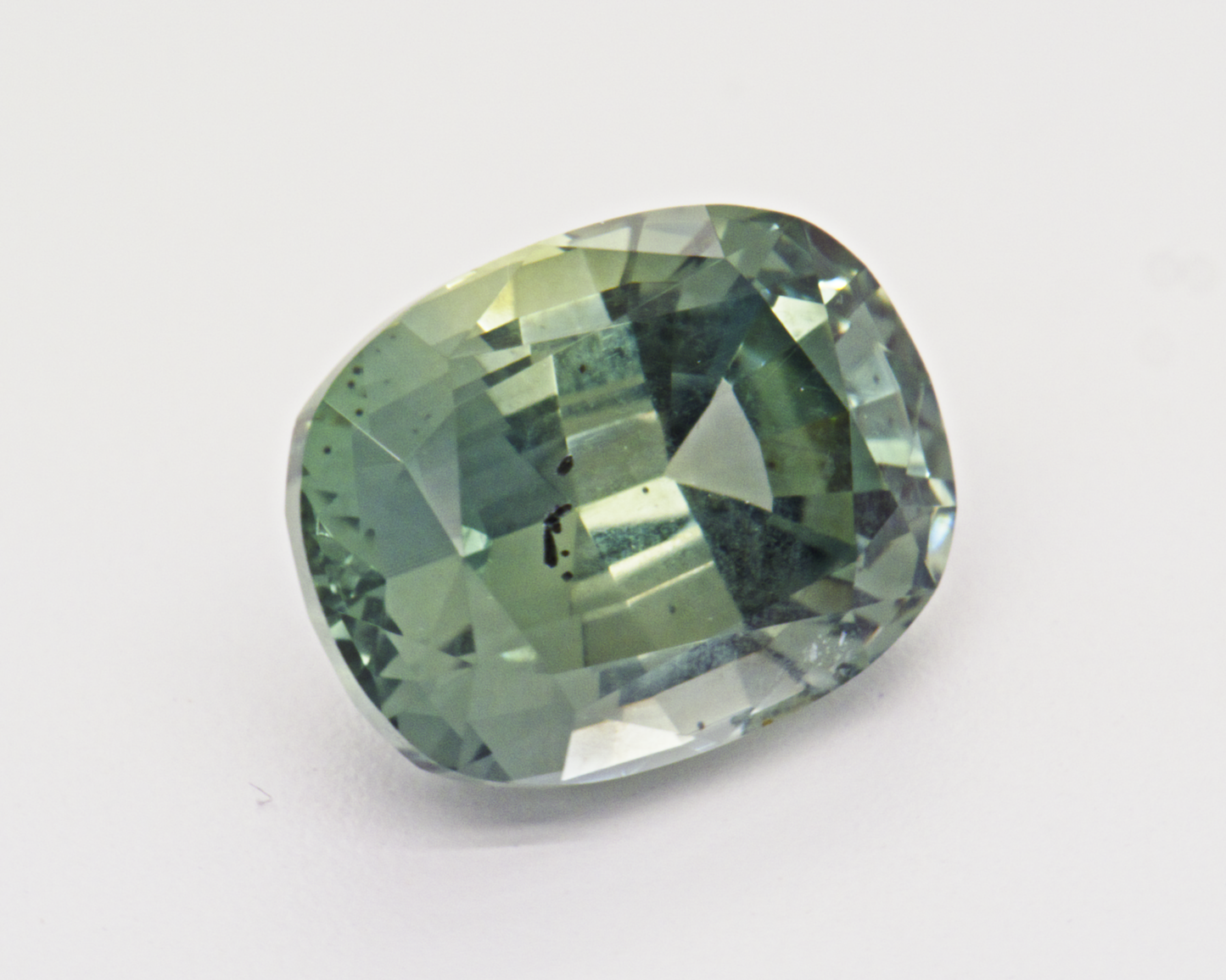 1.26 carats teal Montana Sapphire - cushion shape