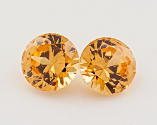 1.12ctw orange San Diego Garnets _ matched pair round shapes