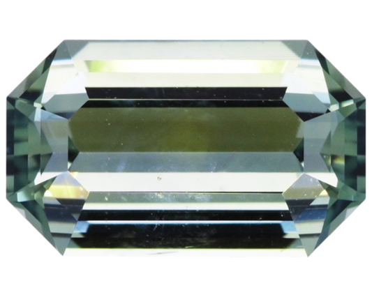 1.51 carats green Montana Sapphire - cut corner rectangle shape