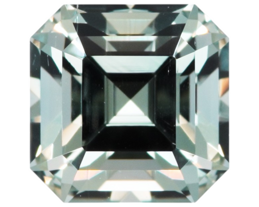 1.61 carats green Montana Sapphire - cut corner square shape