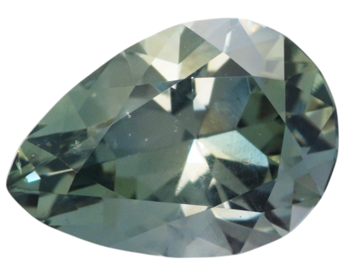 1.83 carats green Montana Sapphire - pear shape