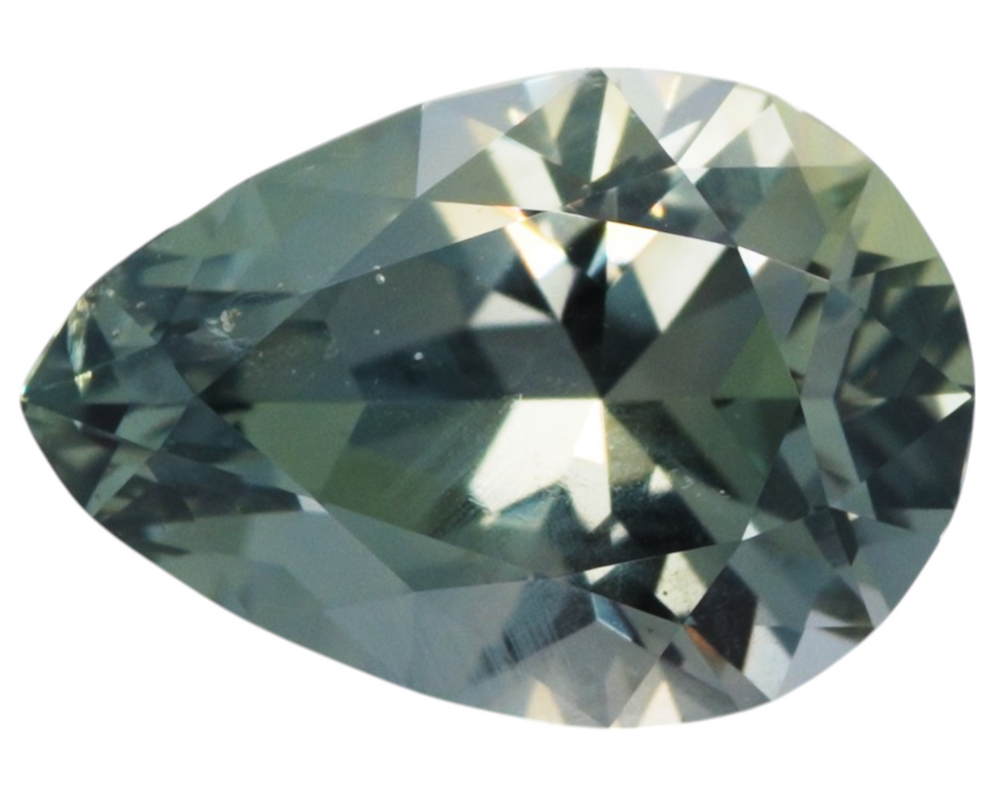 1.83 carats green Montana Sapphire - pear shape